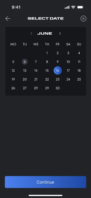 The date picker calendar