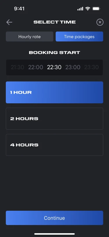 Choosing a package in a free centre, duration only